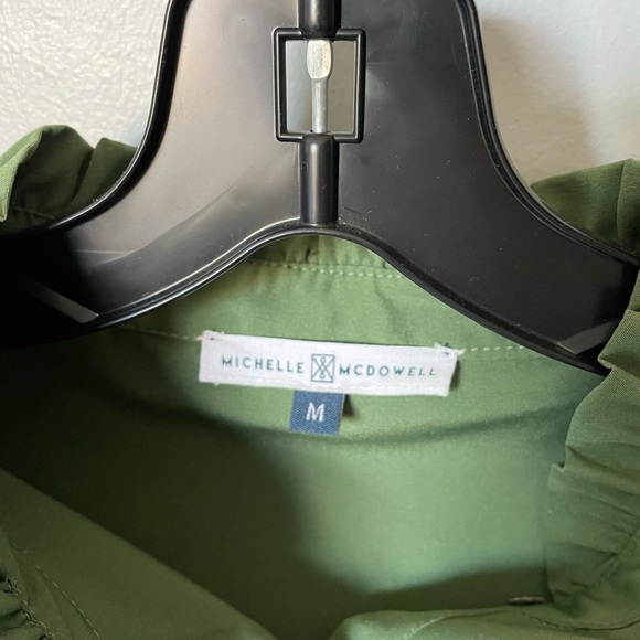 Green Ruffled Button-Down Dress - Picture 2 of 4